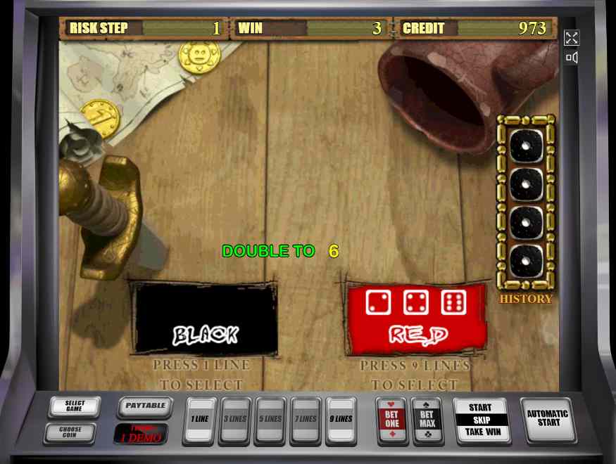 Игровой автомат Pirate: игра на удвоение Риск-игра автомата Пират