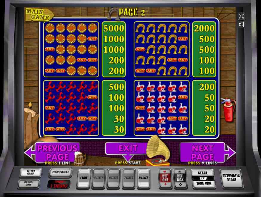 Игровой автомат Lucky Haunter: выплаты Таблица выплат Лаки Хантер